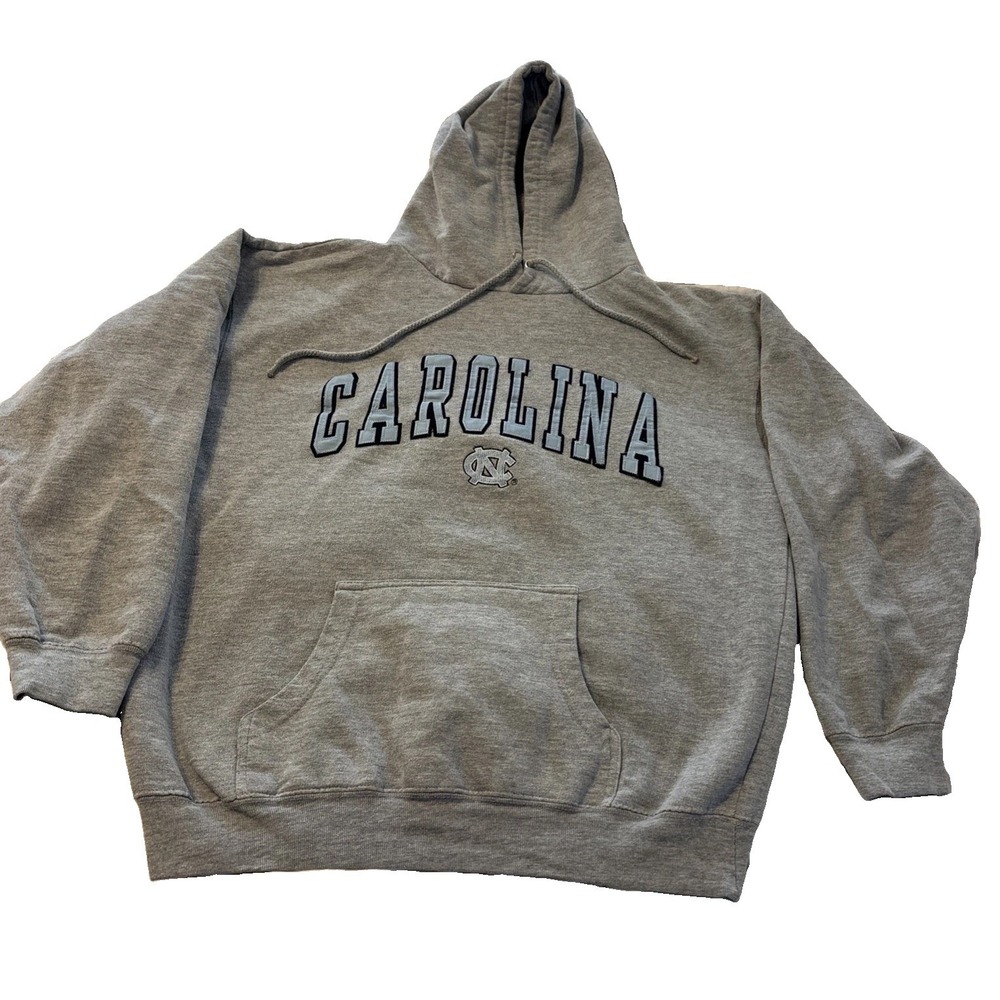 VTG UNC Carolina Tarheels OVB Stitched Hoodie Sweatshirt Gray Small? NO SZ TAG